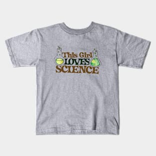 This girl loves science Kids T-Shirt